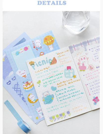 ROSYPOSY B5 VOL.3/ 20 Pages Cute Bunny Bear Sticker Book/ Cute Art Collage stickers