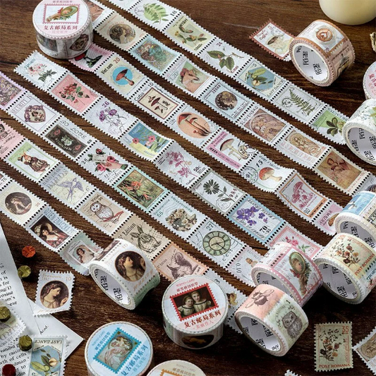 MOMO Vintage postage Design Washi Tape/Retro Style Washi Tape/Decorative Masking Tape/ Wide Washi Tape
