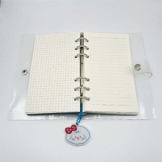 123 Pieces A6 6 ring transparent cover notebook w/ stationery set