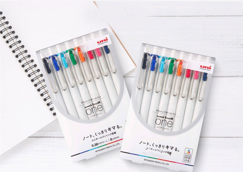 Uni-ball One Gel Pens Set of 8, 0.38mm Color Gel Pens