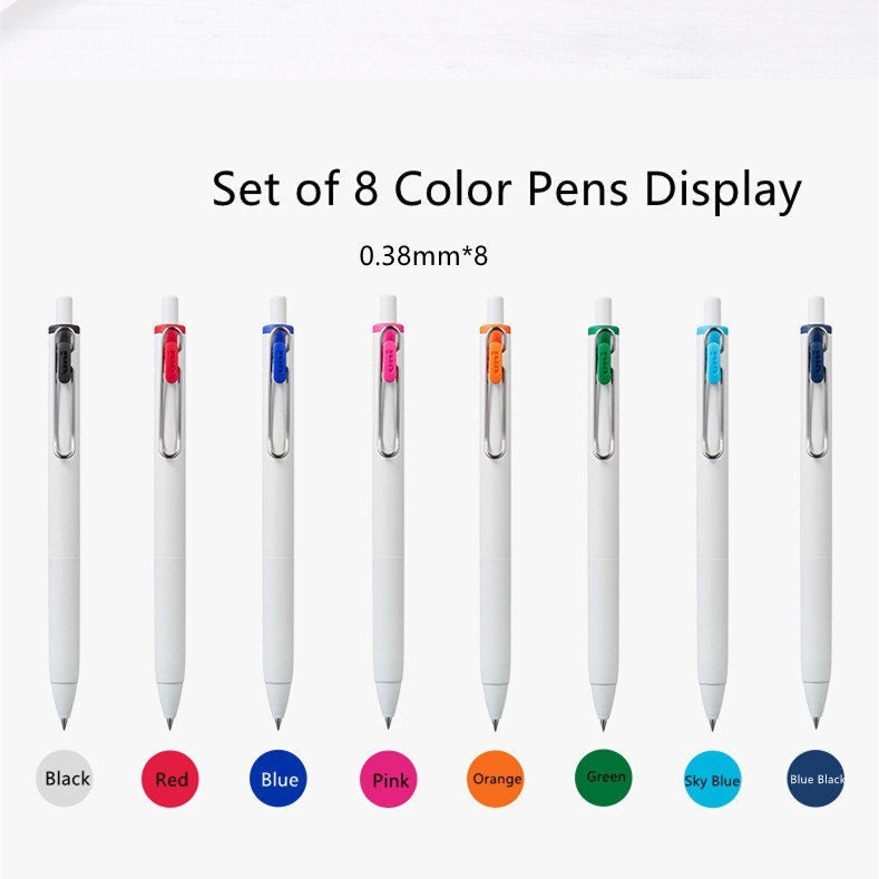 Uni-ball One Gel Pens Set of 8, 0.38mm Color Gel Pens