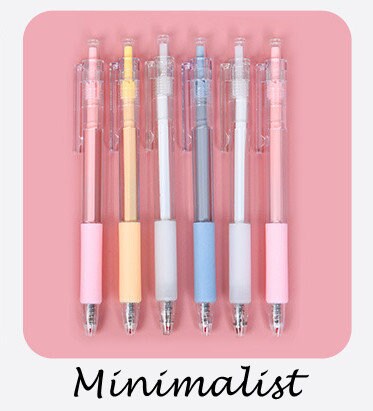 Value Set of 6 Cute Black Gel Pens