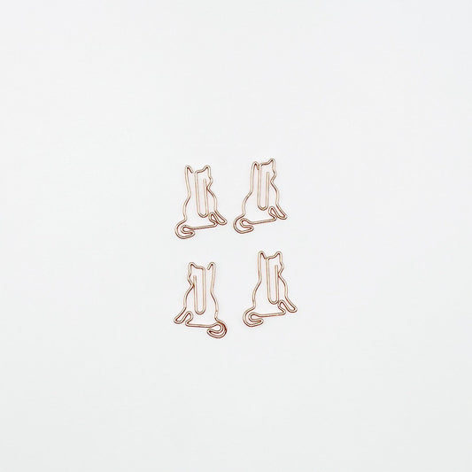 Cat shape paper clips, rose gold paper clip