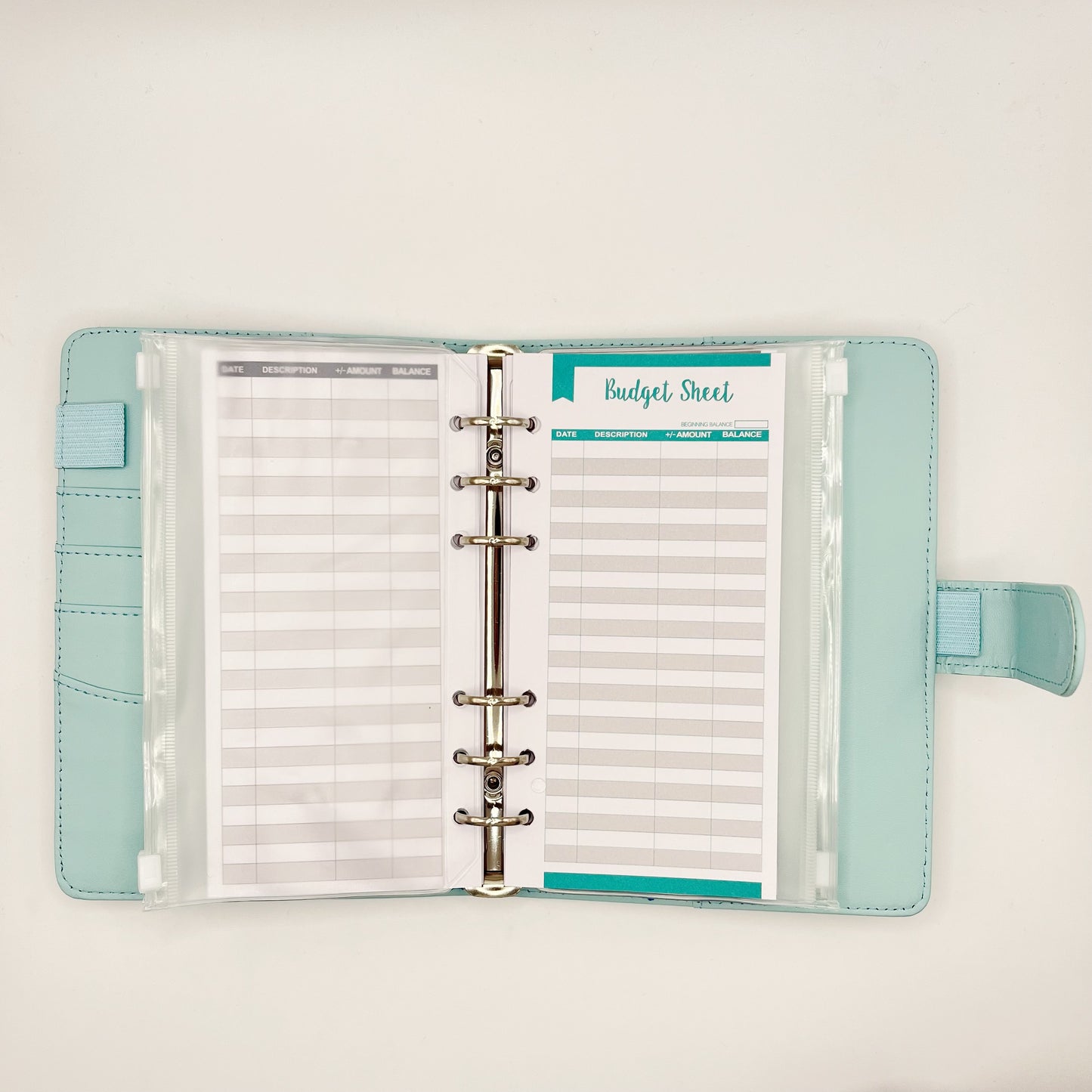 Customized A6 6 Rings Cash envelope/ Budget Planner with 8 envelopes 2 sheets category stickers