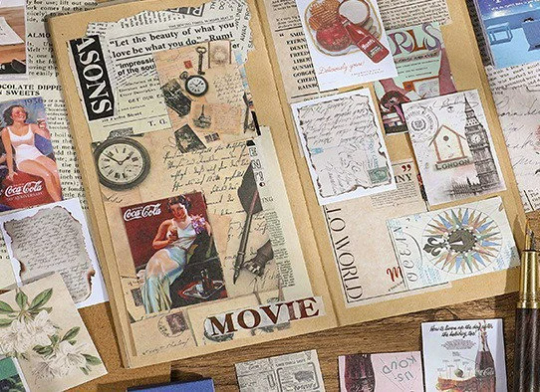 Vintage Sticker Books for Scrapbooking, Junk Journal and Collage