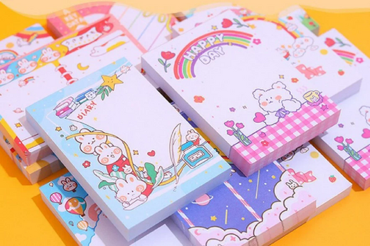 Set of 5 doodle bunny memo pad set 500 pages mini memo pads/ note pads