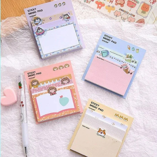 DUMEI Multi-Size 90 pages memo pads/ ice-cream, shiva, penguin, study girl memo pads