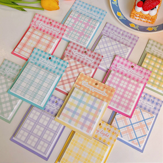 Pastel Color grid post it note/ Sticky notes – ChocoStationery