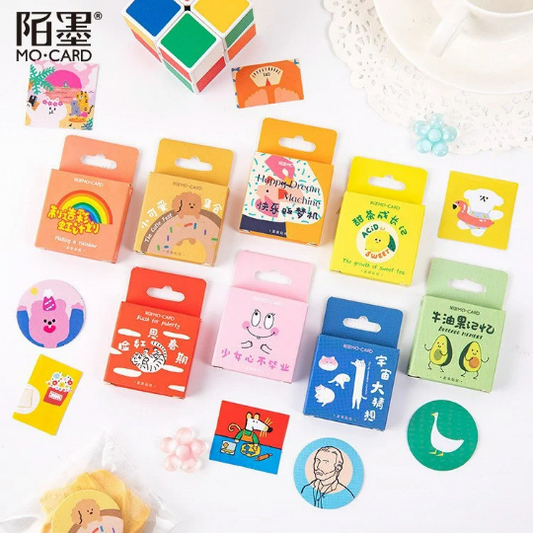 [Free Shipping] MOMO Pack of 46 Kawaii Stickers Life Adventure Series Journaling Sticker