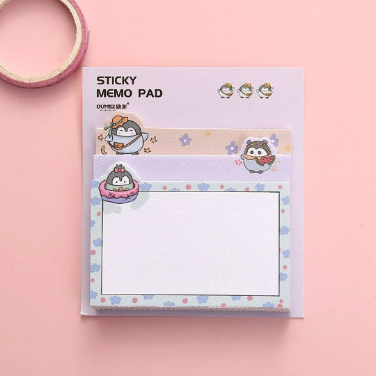 DUMEI Multi-Size 90 pages memo pads/ ice-cream, shiva, penguin, study girl memo pads