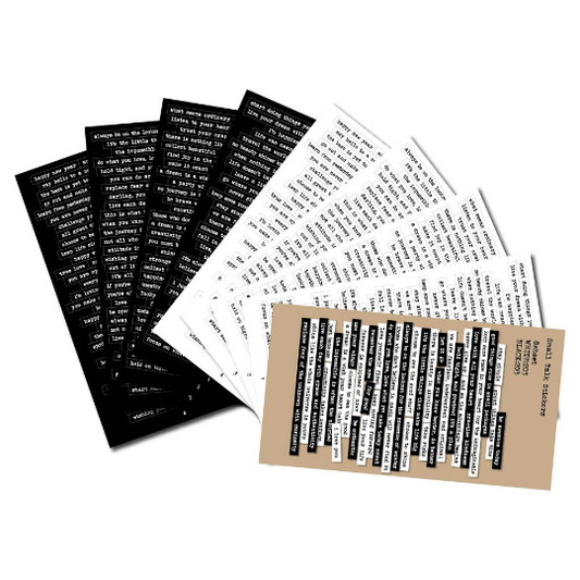 [Free Shipping] Black&White Sentence Vintage Small Talk Sticker Sheets, Phrase Stickers, Sentiments, Scrapbooking, Junk Journal, Bullet Journal Planner Stickers