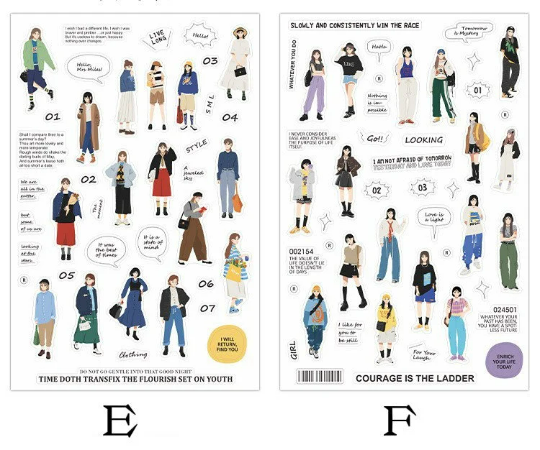 [Free Shipping] IFM Girl Street looks Dress up outfits sticker/ Daily dress up sticker/ Daily Outfits sticker