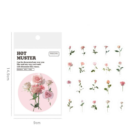 [Free Shipping] RosyPosy PET / Clear botanical floral sticker serial