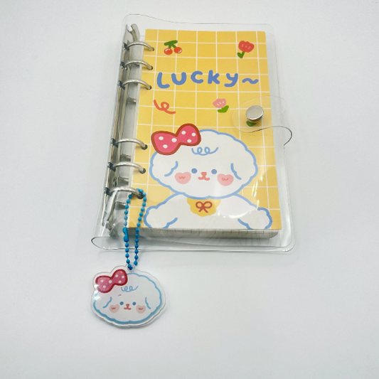123 Pieces A6 6 ring transparent cover notebook w/ stationery set