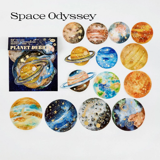 30 Moon Phase Space Galaxy Stickers, Journal Scrapbook Diary Celestial  Stickers