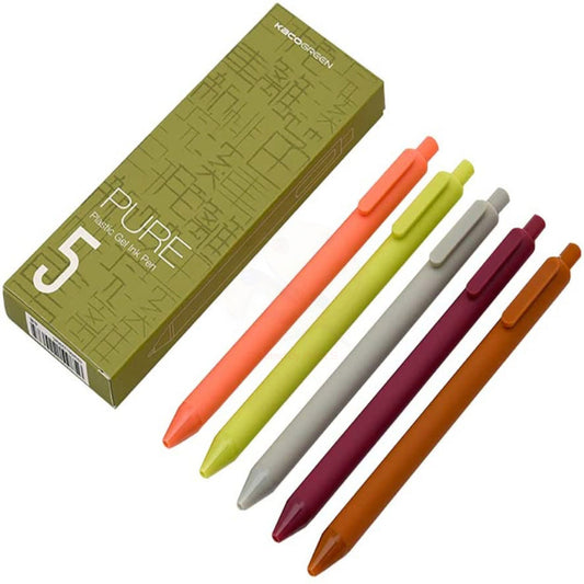 Kaco Set of 5 Color Gel Ink Pens Green Box