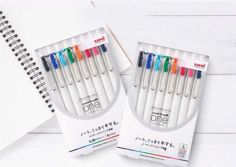 Uni-ball One Gel Pens Set of 8, 0.38mm Color Gel Pens – ChocoStationery