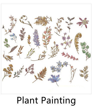 [Free Shipping] 60/360 pcs Vintage Large Flower Floral Botanical Washi  Stickers Flowers/Butterflies/Antique/Plants/Birds