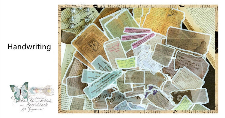 [Free Shipping] 60/75 PCS Retro Junk Journal Ephemera Washi Stickers