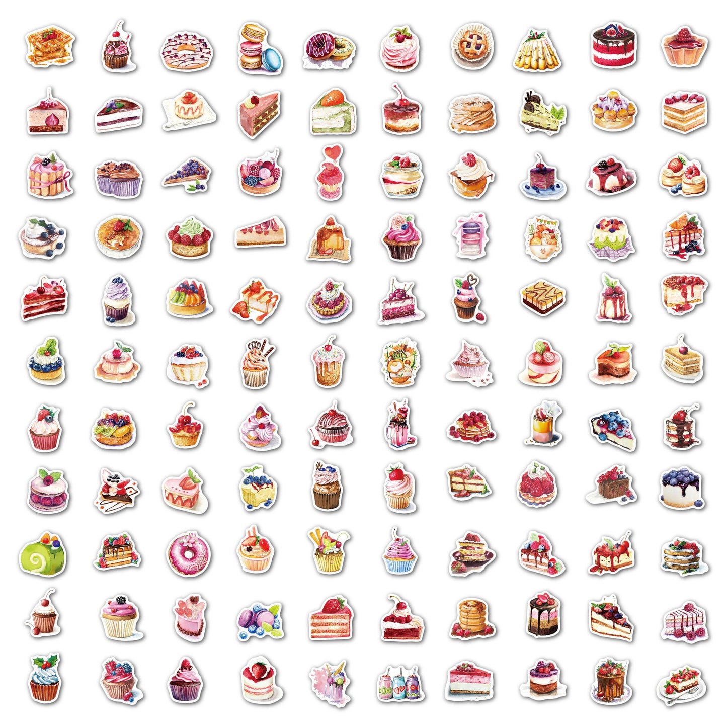 [Free Shipping] PVC Ice-Cream/ Dessert Stickers  25/ 50 PCS Reusable Waterproof