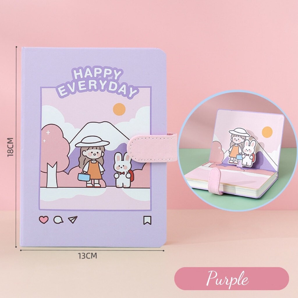 Cute A6 Hardcover Magnetic Snap Notebook