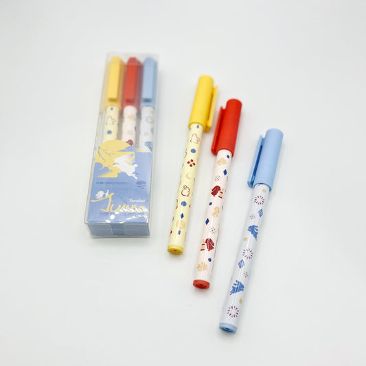 Kaco Jumbo Set of 3 Rabbit Print gel pens