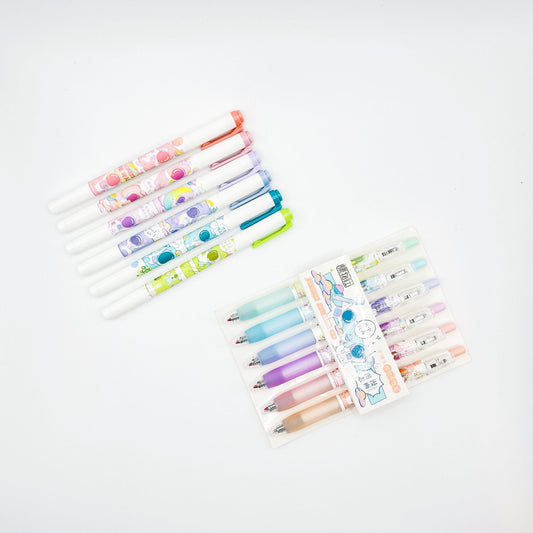 JiWuShe Set of 12 Galaxy Astronaut gel pens & dual tip highlighters set