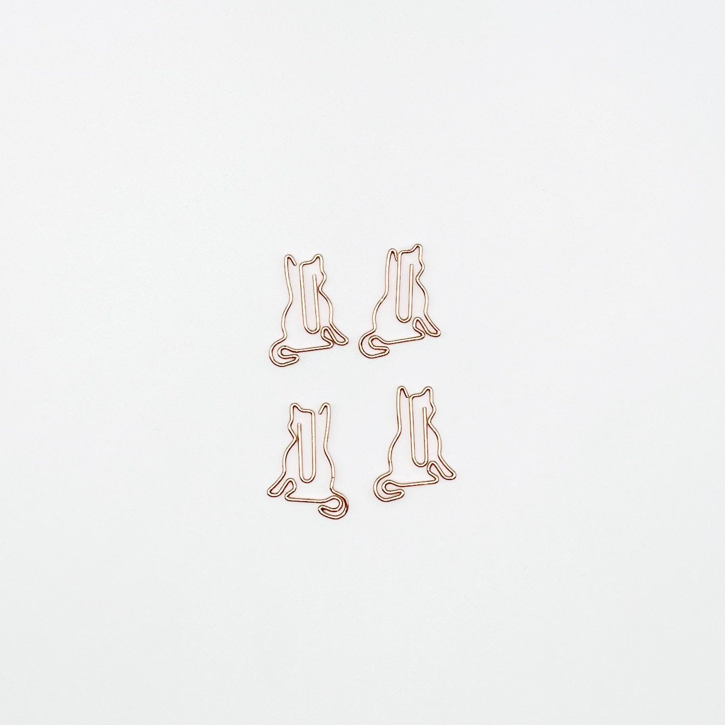 Cat shape paper clips, rose gold paper clip