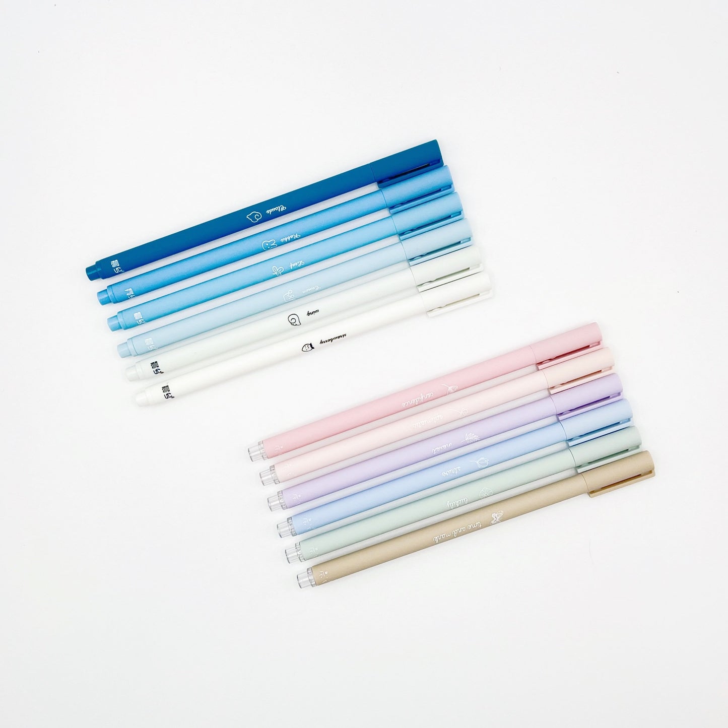 Set of 6 Slim Morandi Gradient fine nib gel pens