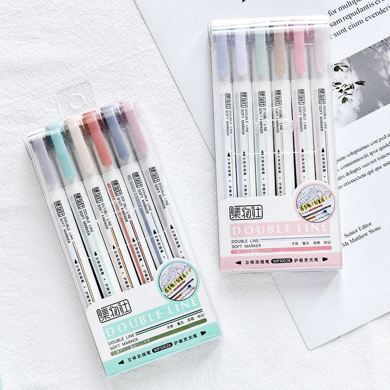 JiWuShe S1 Set of 6 Stationery doodle theme Aesthetic gel pen set, Ret –  ChocoStationery