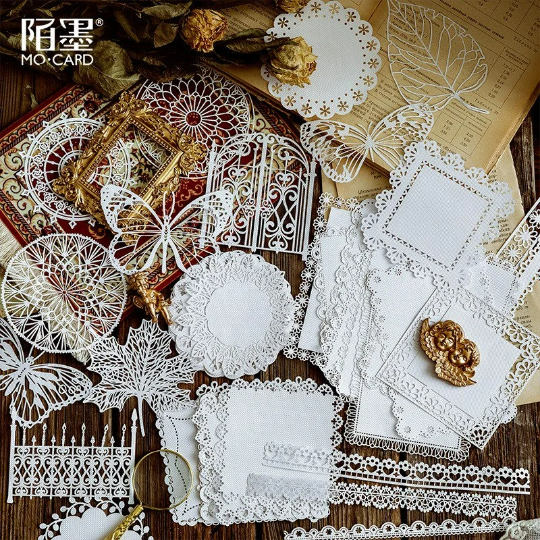 [Free Shipping]Round Lace material paper set/journaling decor paper